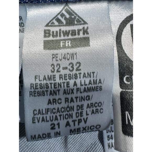 Bulwark FR Jeans Workwear Denim Arc Rating 21 ATPV HRC 2 Heavy Duty SZ 32x32 NWT - Picture 7 of 12